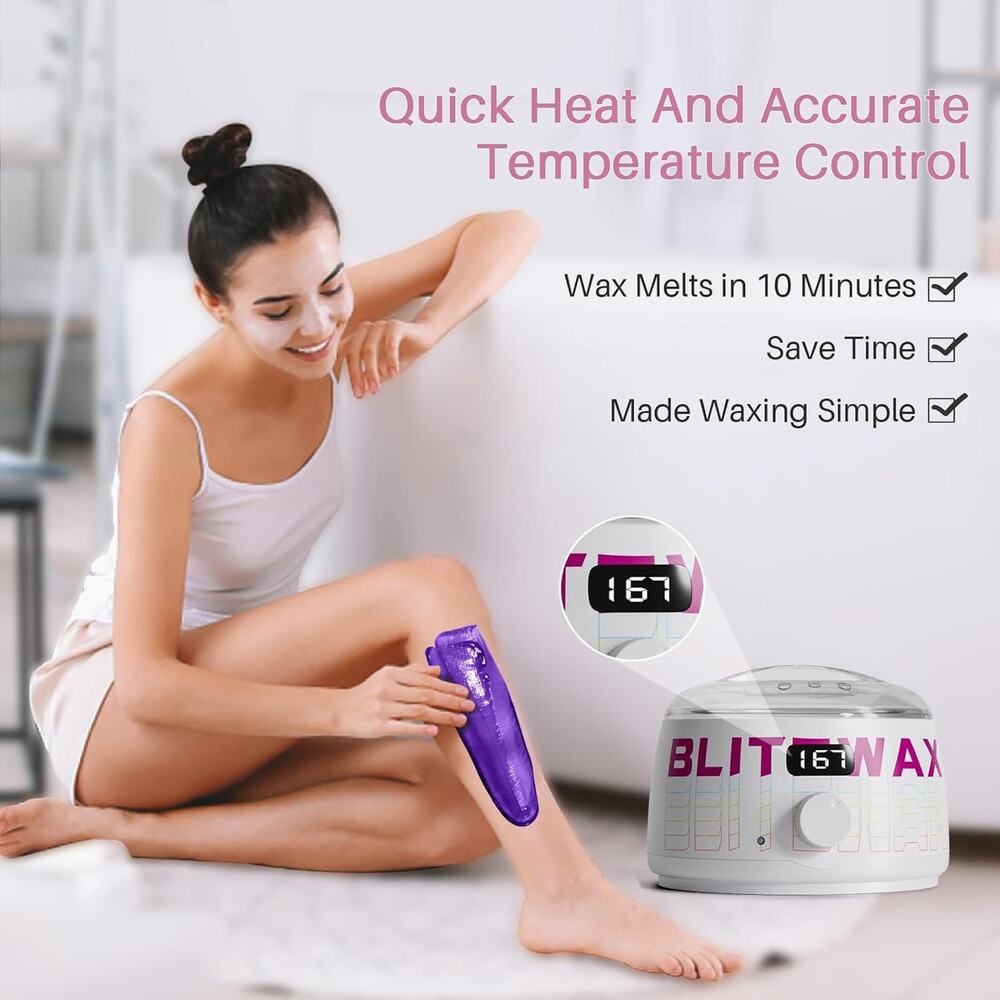 BLITZWAX Brazilian and Bikini Waxing Kit for Women, Hard Wax Warmer for Face, Le - Picture 2 of 6